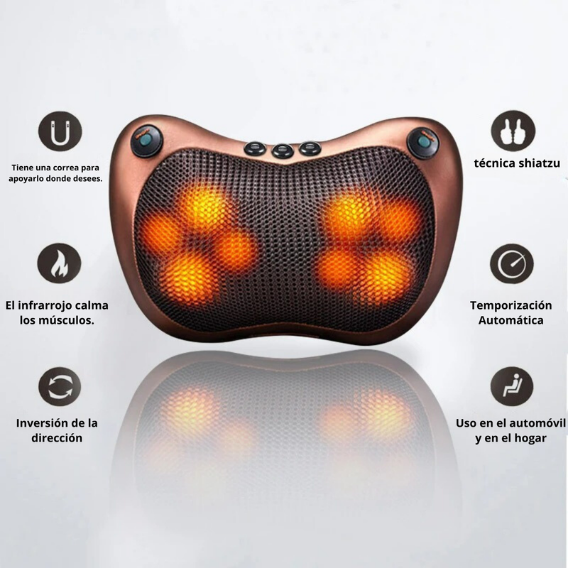 RelaxPad Masajeador de 8 Esferas Shiatsu