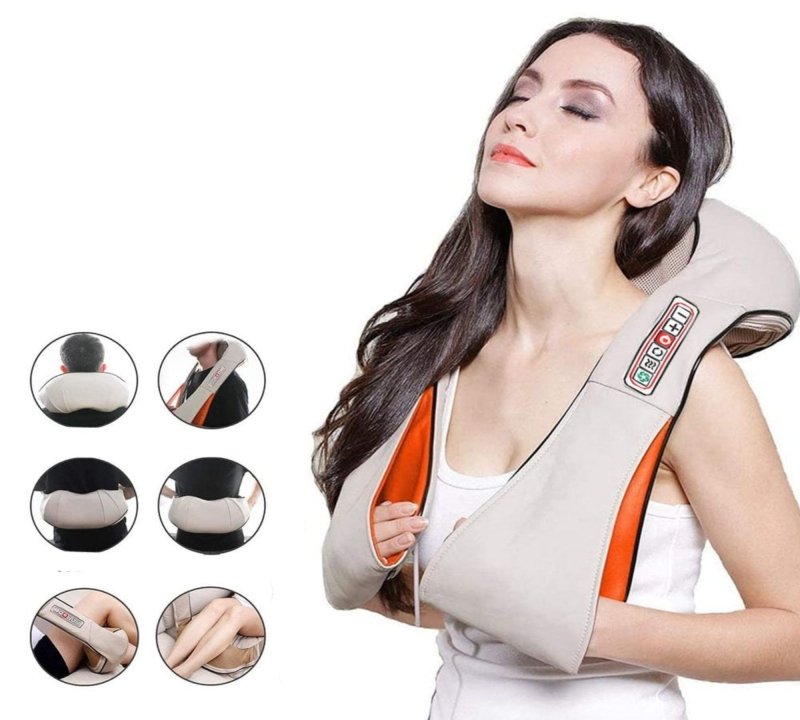 RelaxMaster Masajeador de Cuello, Cervical, Hombros y Zona Lumbar - Salud y Brillo